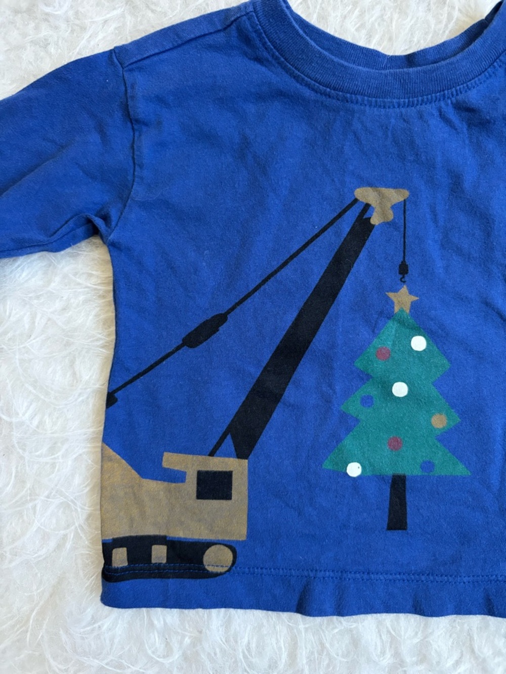 Hanna Andersson Boy’s Royal Blue Tee with Unique Festive Graphic - Picture 2 of 4